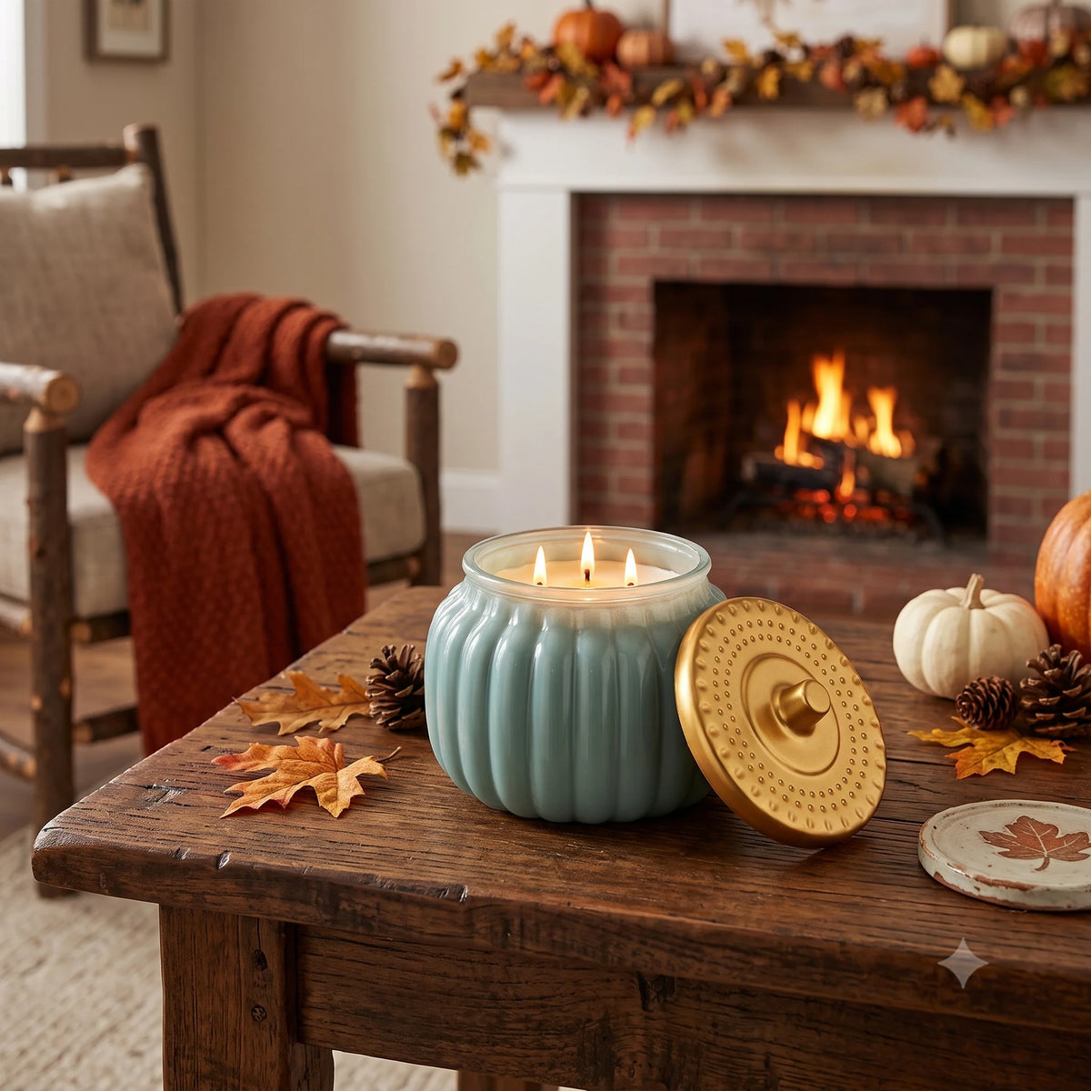 *PRE-ORDER* Heirloom Pumpkin, 3-Wick Ceramic, 18oz (Est. 9/28)